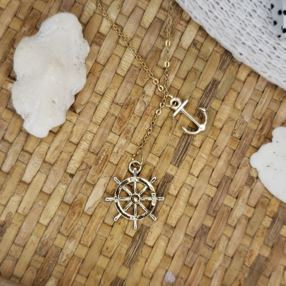 2/$15 NWT fashion anchor and shipswheel necklace - Picture 2 of 5
